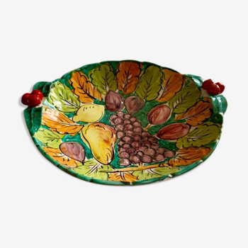 Art deco barbotine fruit bowl dish