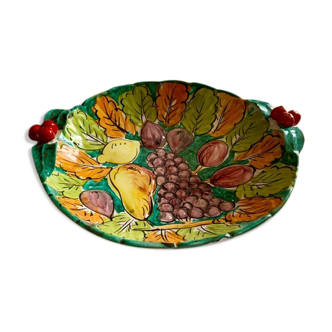 Art deco barbotine fruit bowl dish