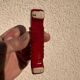 Art Deco knife rests (x6) – Red and gold glass, geometric