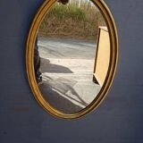 Miroir bois doré epoque 1960 ovale