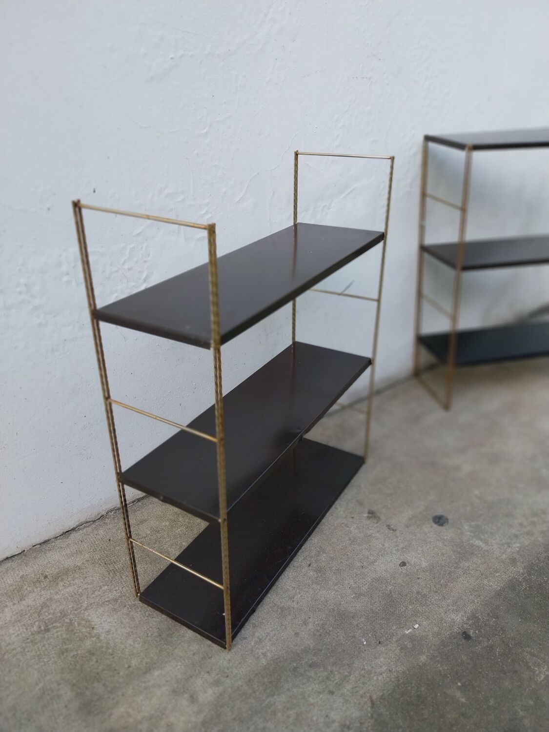 Metal wall string shelves