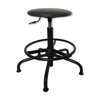 Adjustable and swivelling vintage industrial stool