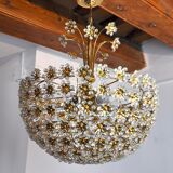 Floral chandelier in crystals cut by Bakalowits and Söhne, Austria, 1970