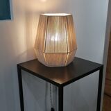 Table lamp woven in cotton and jute thread