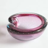Murano glass purple bullicante trinket bowl, 1960s