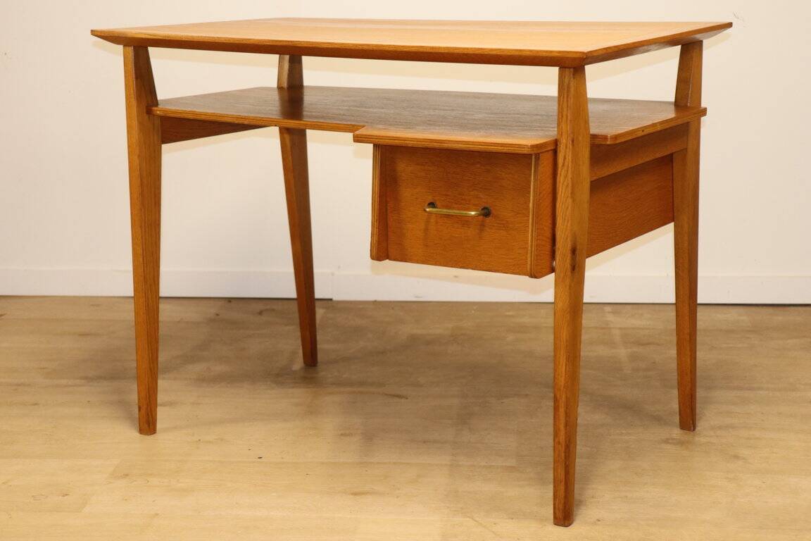 Vintage desk by Roger Landault in oak, 1950