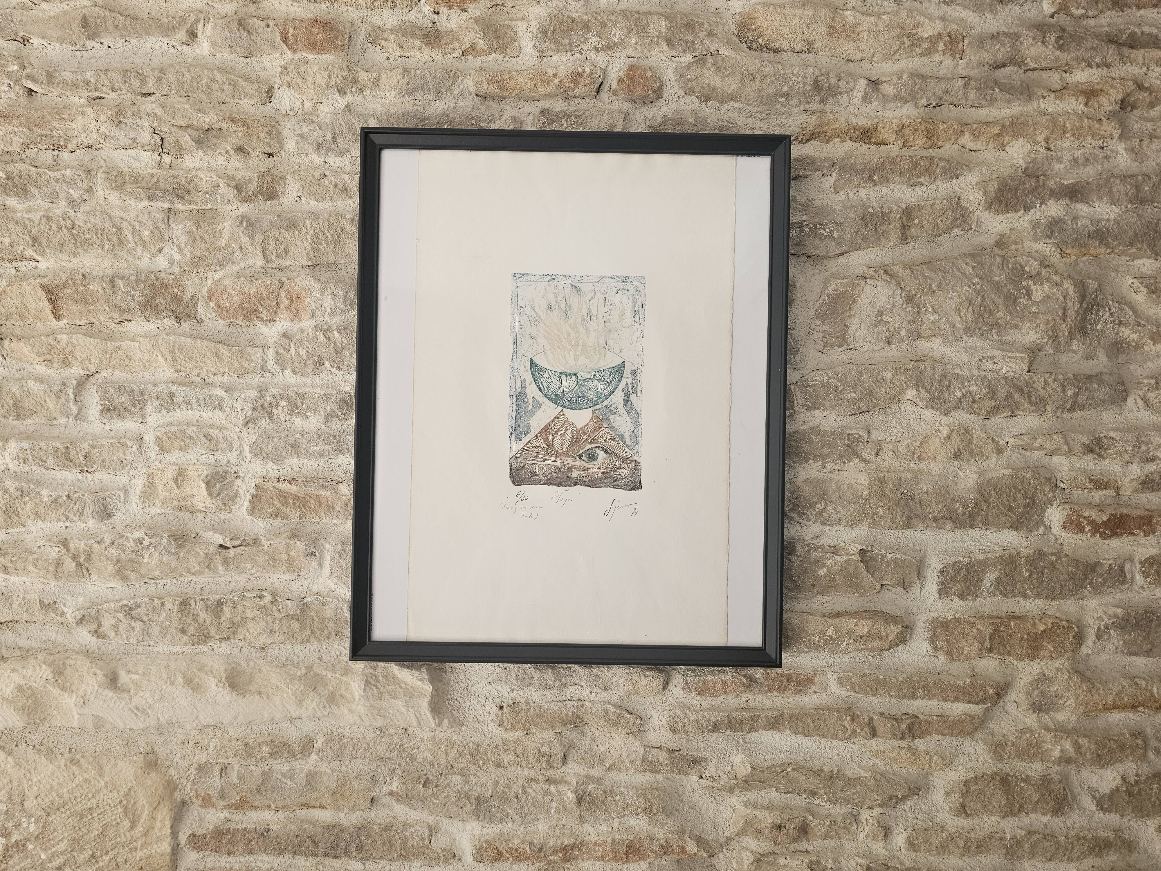 Tableau Gravure - le Foyer 630 - Signé Mischa Sijasov 1979