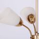 Mid-Century Chandelier in Brass and Frosted Glass, Czech, 1950s