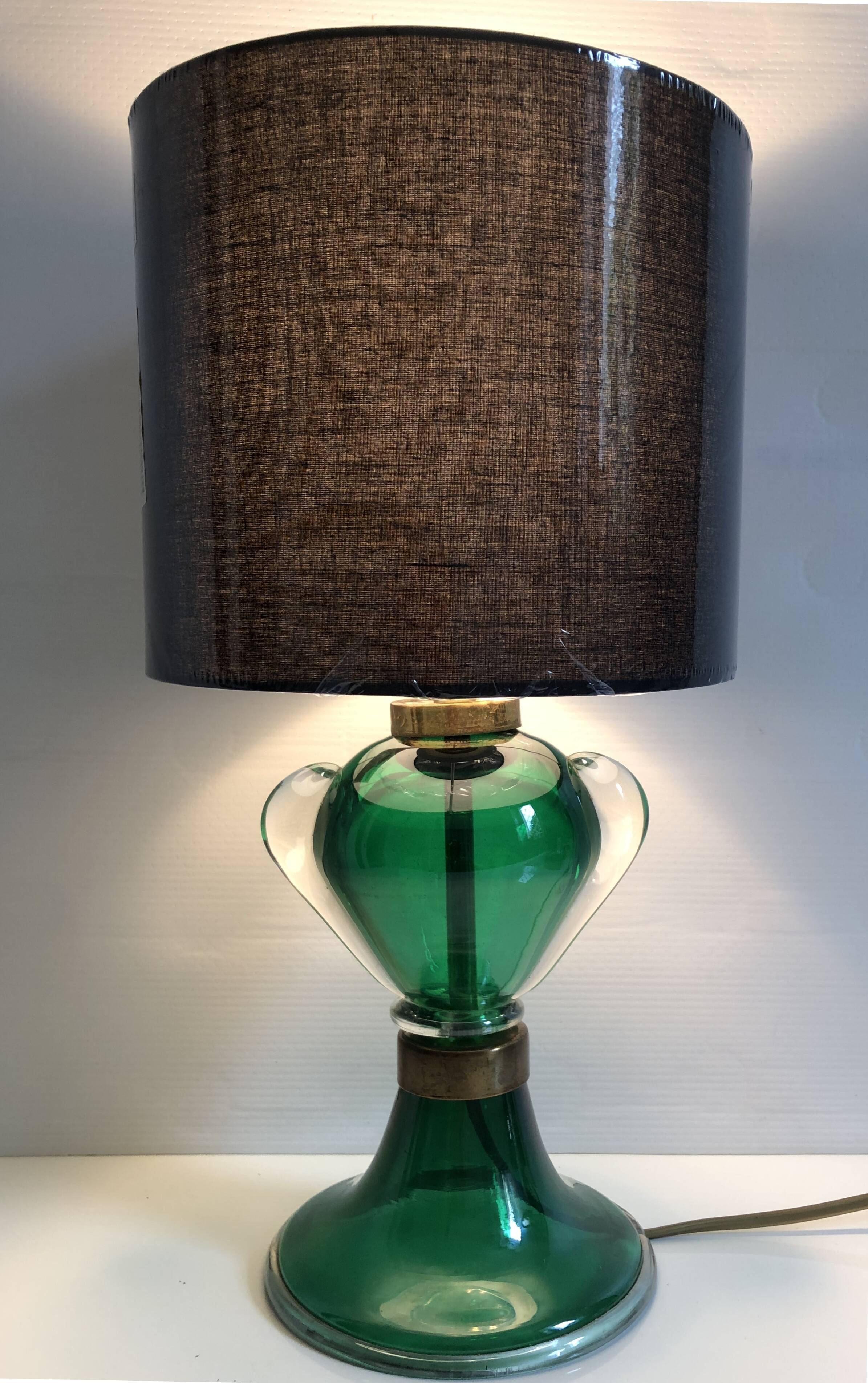 Blown glass table lamp with hot sconces 1950s
