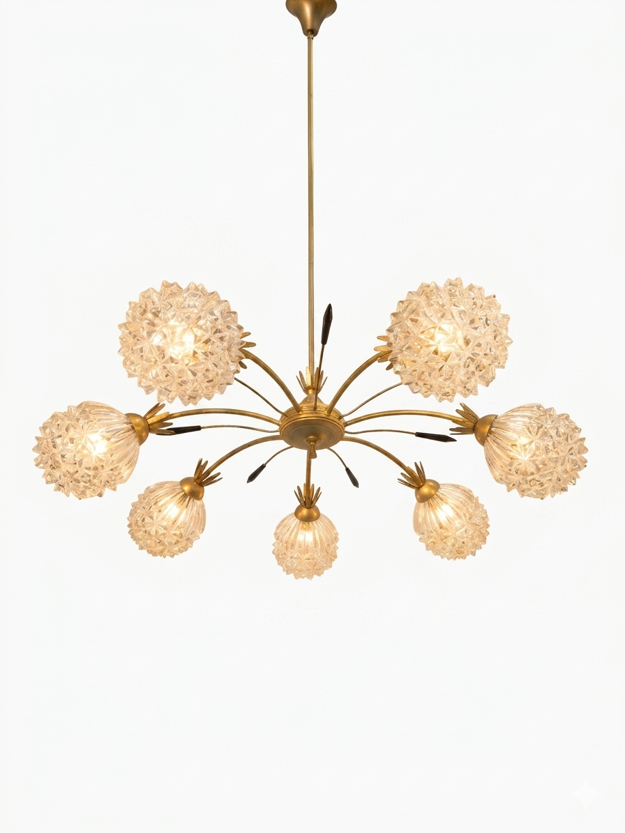 Vintage chandelier with 7 lights from the 60s/70s.