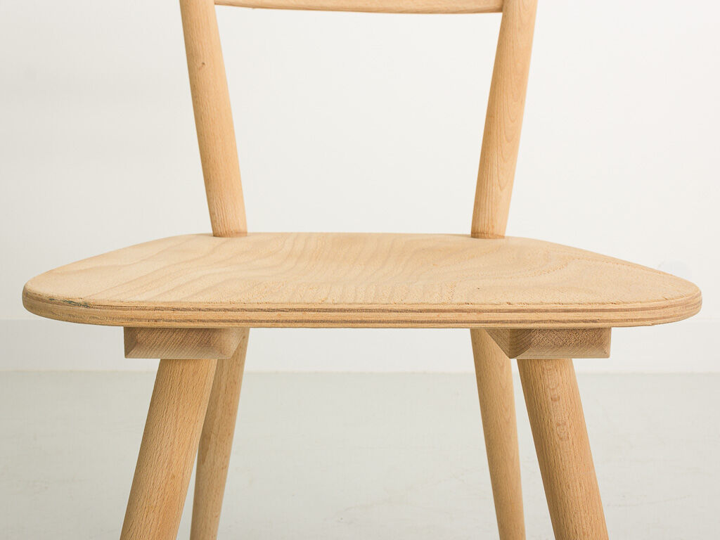 Set of 3 bistro chairs, entirely sandblasted