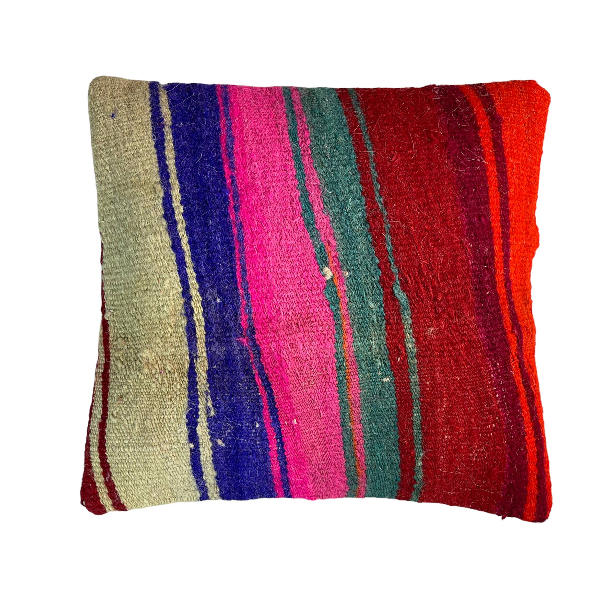 Housse de coussin kilim turc vintage, 40 x 40 cm