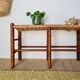 Old wooden and straw bench