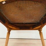 Fauteuil de bureau de style Louis XVI en hetre teinté XIX siècle