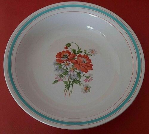 Hollow earthenware dish Saint Amand early twentieth floral decoration