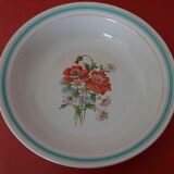 Hollow earthenware dish Saint Amand early twentieth floral decoration