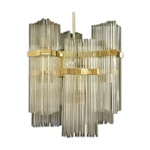 Lustre en verre avec dorure France 1960