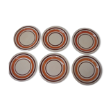 6 pottery Bavarian 1970 hand painted dessert plates