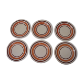 Set de 6 assiettes à dessert faïencerie Bavarois de 1970 peint main