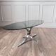 70's coffee table with glass and chrome