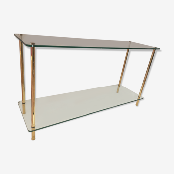 Rectangle console glass and brass