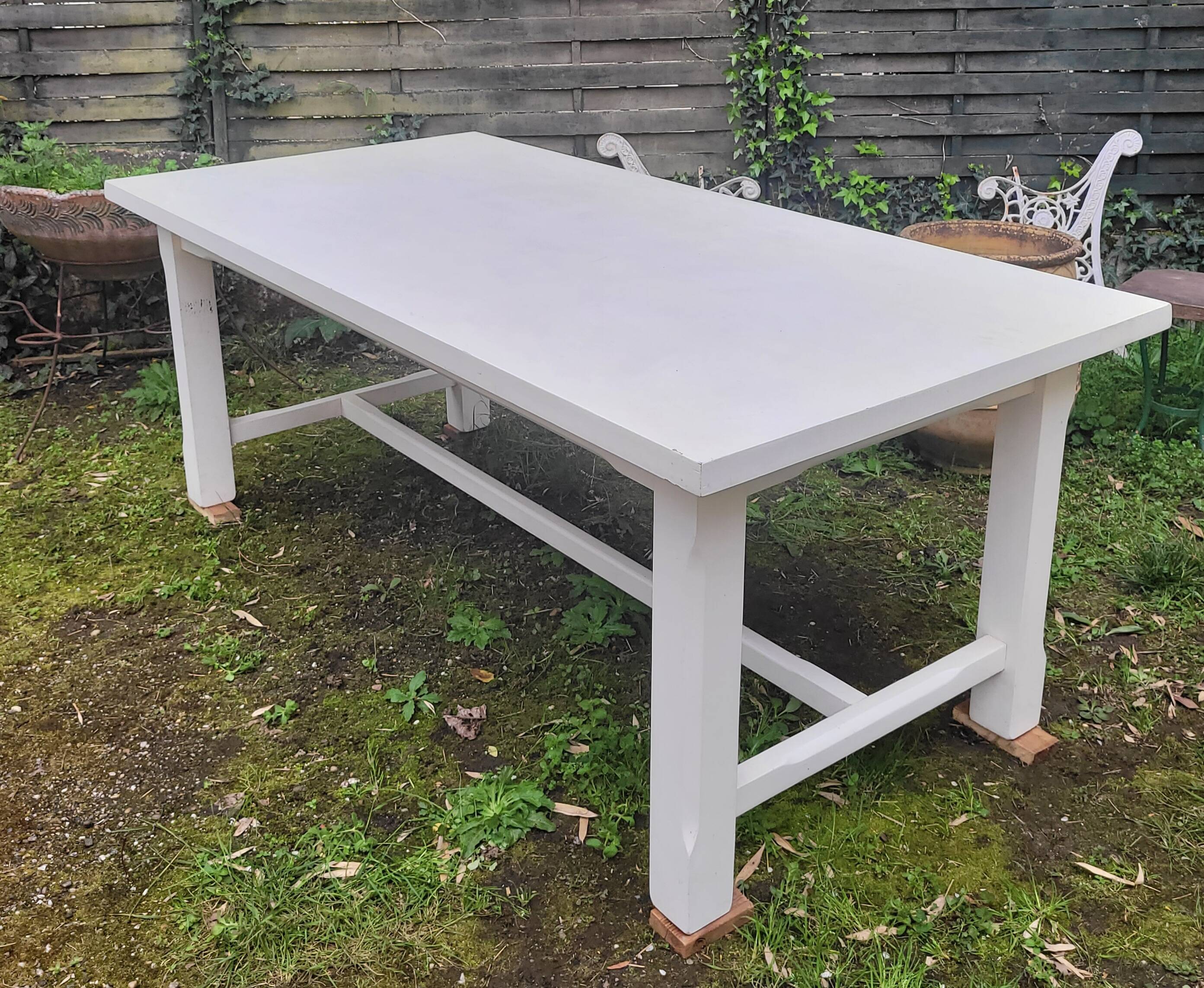 White farm table