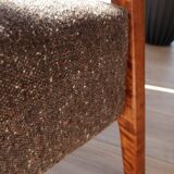 Mid Century Armchair Cacao Tweed Upholstery, 1960, Poland