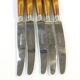 Set of knives, mid-century modern, brown bakelite, Sweden, 1950s
