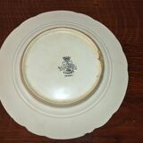 Faience plate in Longwy enamels signed Léa Valentin Les Fruits