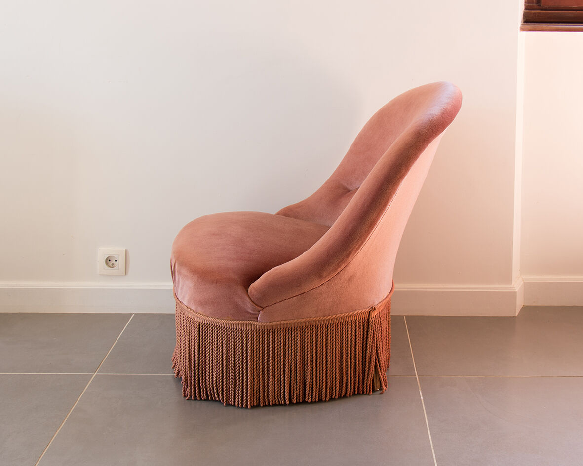 Old toad armchair pink