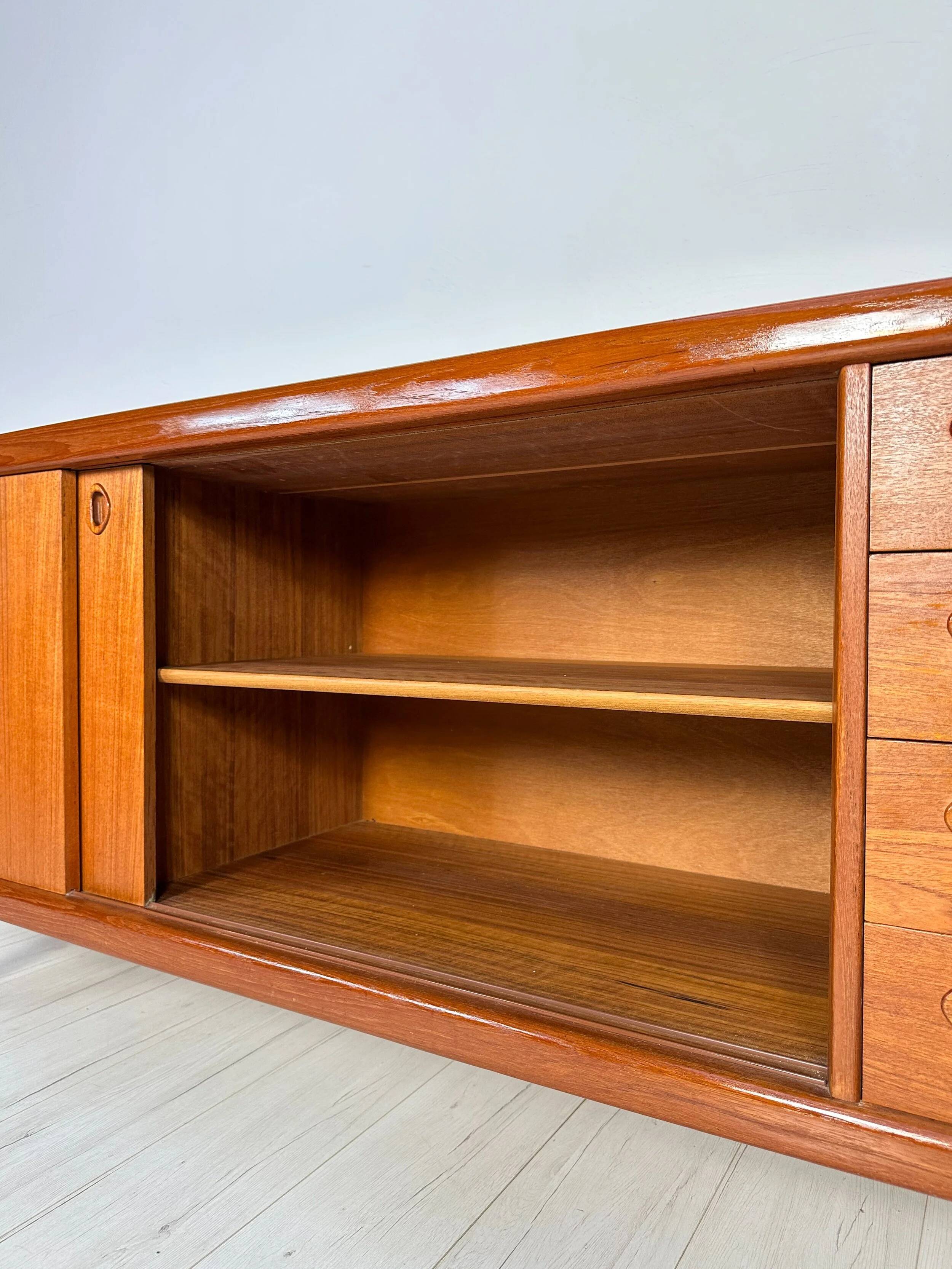 1960s Vintage Mid-Century Danish Teak Sideboard by H.P. Hansen