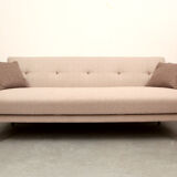 Scandinavian 3-seater sofa in beige, completely restored