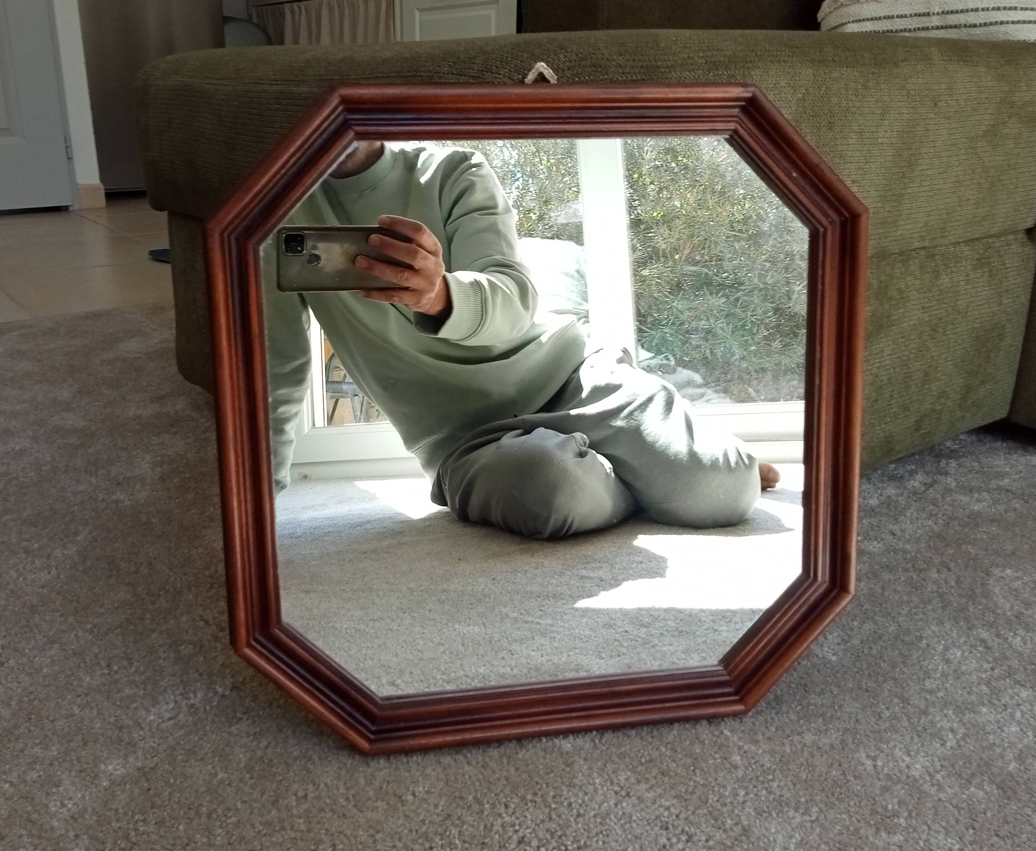 Vintage Italian octagonal mirror from the 60s