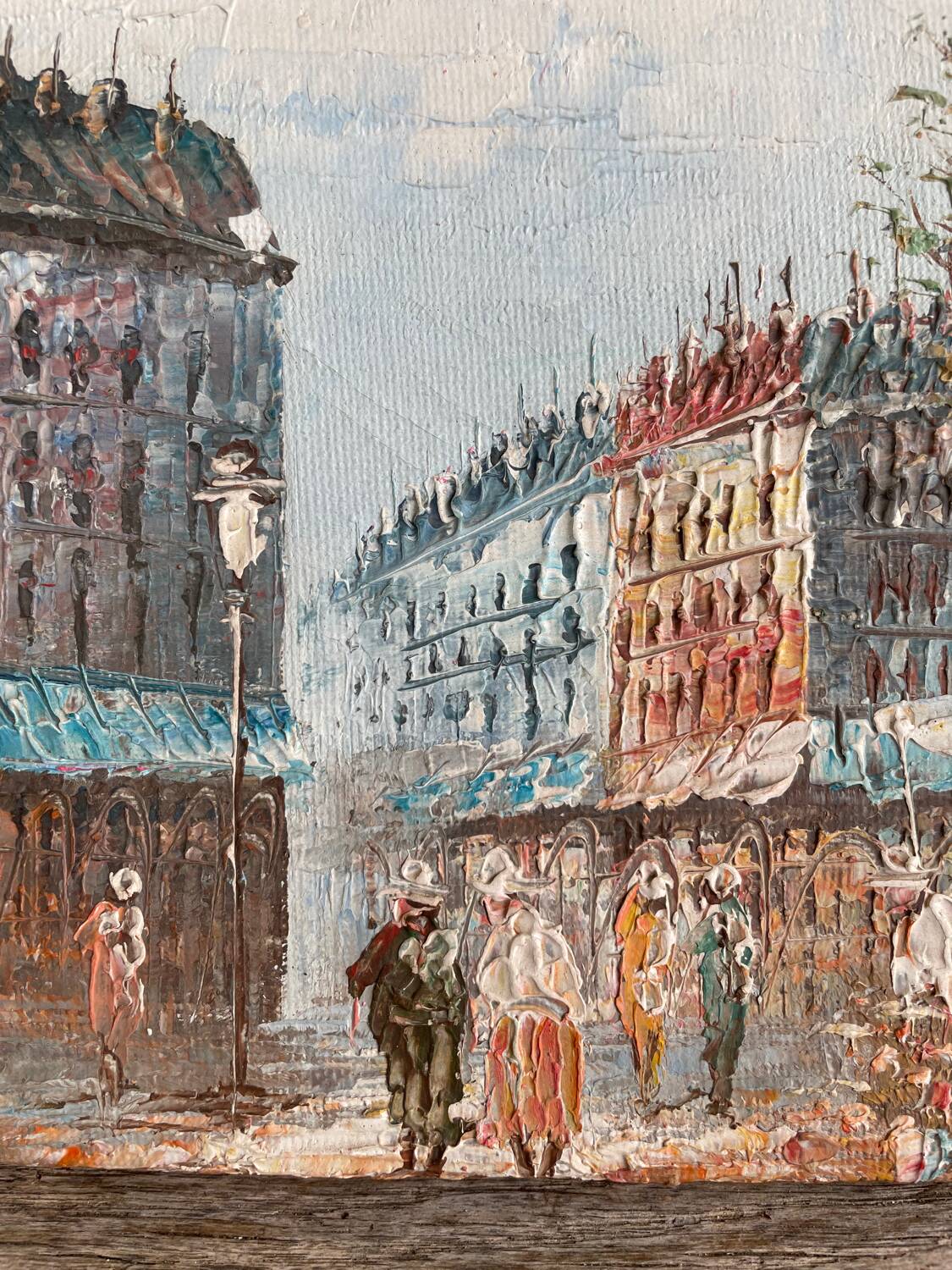 Oil painting of a Parisian scene.