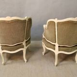 Pair of louis xv style basket armchairs