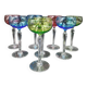Set of 8 Roemer wine glasses in colored crystal Val Saint Lambert Mod "Saumur"