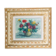 Oil on canvas, still life with dahlias