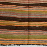 4x7 Rug For Farmhouse Room Vintage Kilim Rug, 139x215Cm