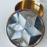 Vintage mother-of-pearl and brass box