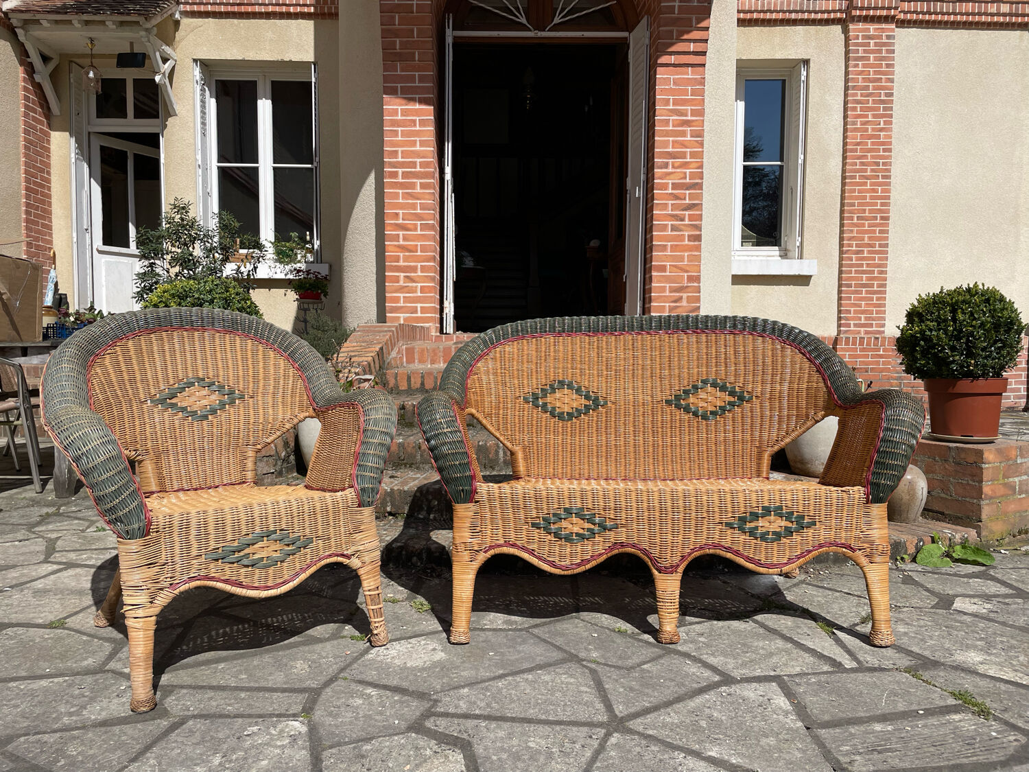 Vintage rattan garden furniture