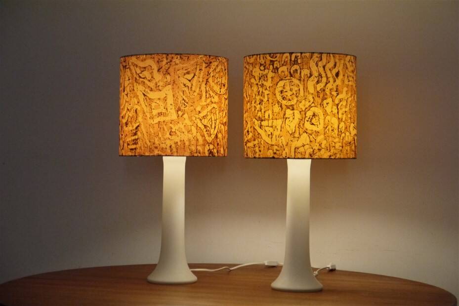 Pair of glass lamps by Luxus, Sweden 1970