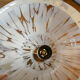 Bell shaped vintage suspension speckled glass