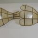 Pair of vintage mother-of-pearl and brass wall sconces – Floral shape