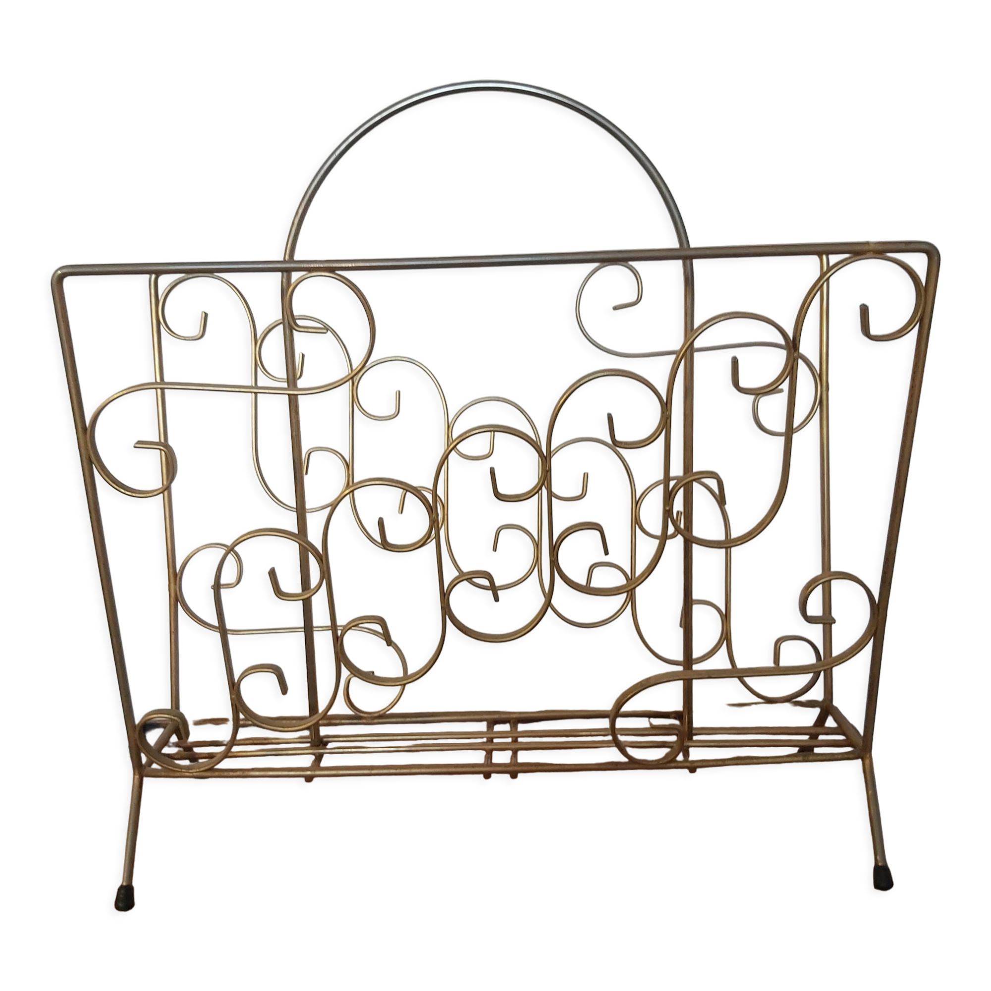 Vintage magazine holder in brass 60s