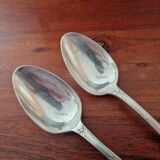 Christofle - Set of 2 dessert spoons, Rubans croisés model - in silver-plated metal