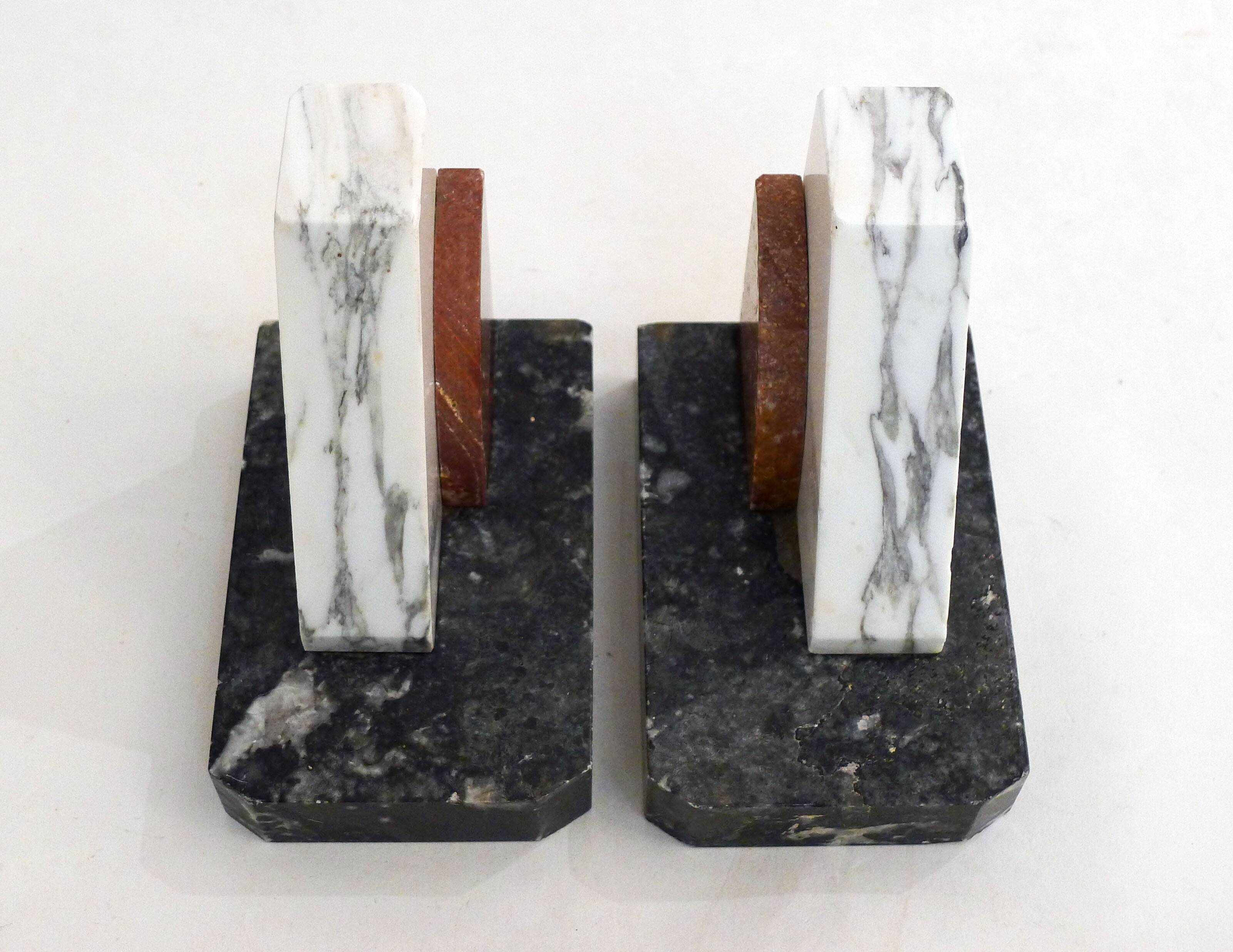 Art Deco marble bookends