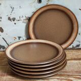 Six assiettes en grès gerzit west germany original vintages