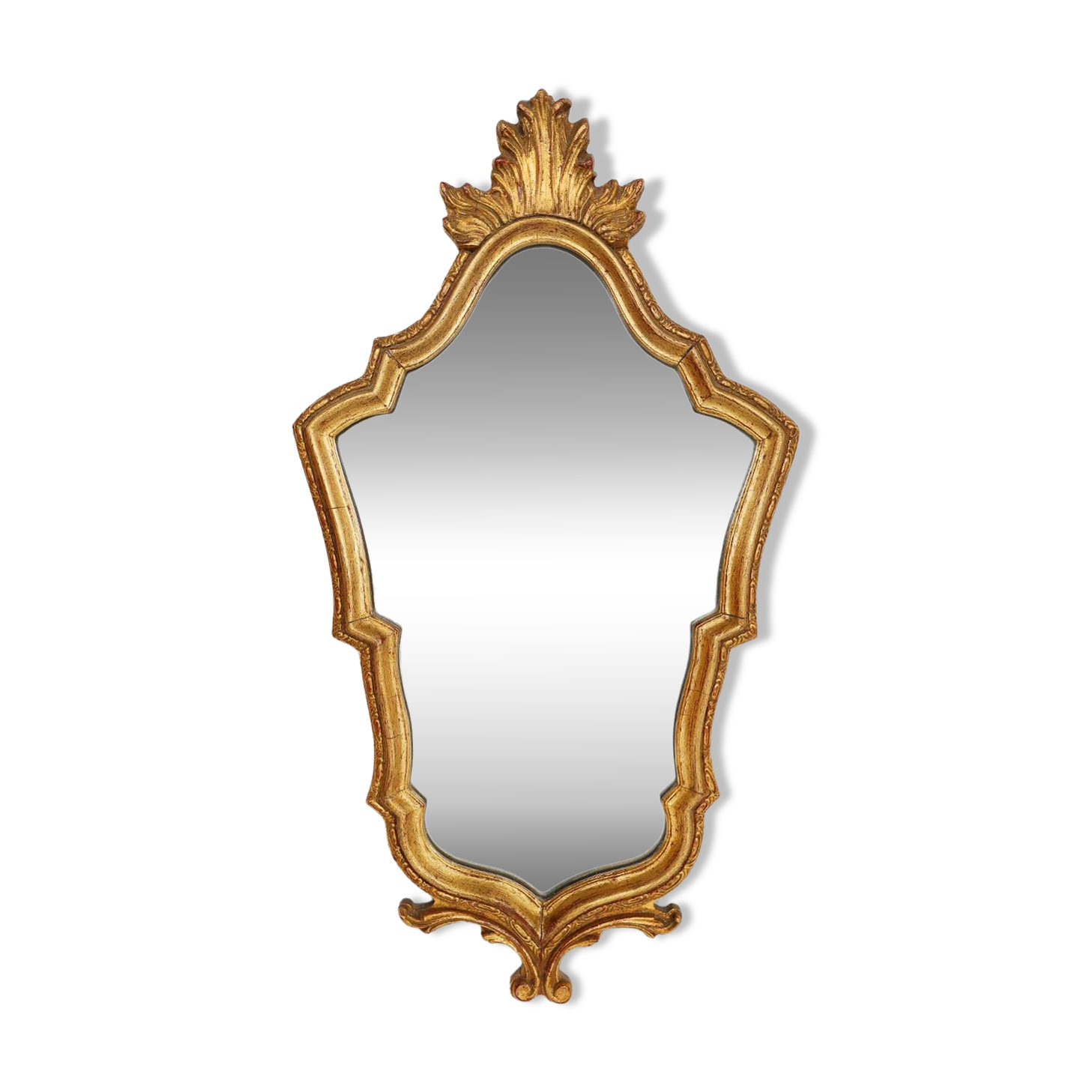 French rococo-baroque style Mirror in wood with gilded frame