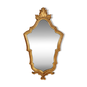 Miroir de style rococo-baroque français en bois avec cadre doré