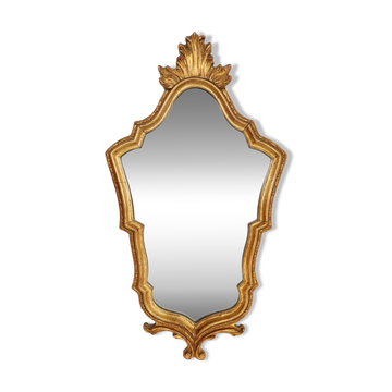 Miroir de style rococo-baroque français en bois avec cadre doré